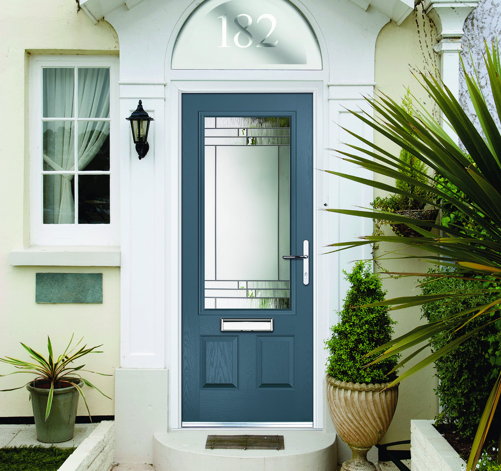 A blue composite door